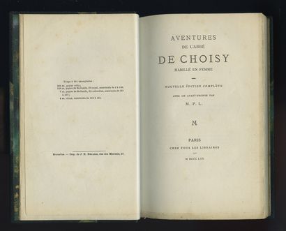 null Adventures of the Abbé de Choisy dressed as a woman. Paris at all booksellers,...