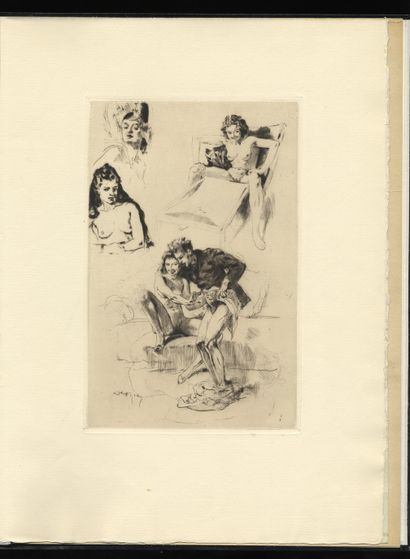 null Alméry LOBEL-RICHE (1870-1950). Arabesques intimes. Cartonnage moderne noir,...