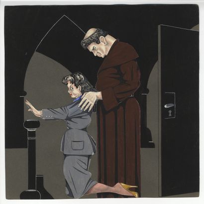null [Unidentified artist] Confessions, ca. 1940. 14 drawings, gouache, pencil and...