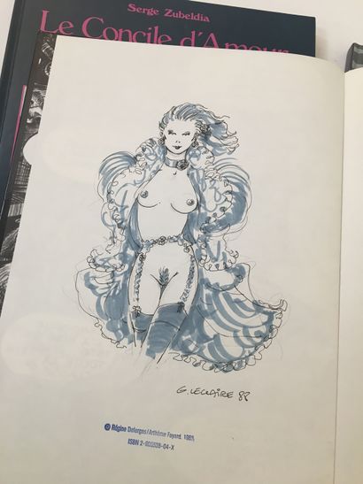 null BANDE DESSINÉE ADULTE. 12 albums de bandes dessinées et divers, tous dédica...