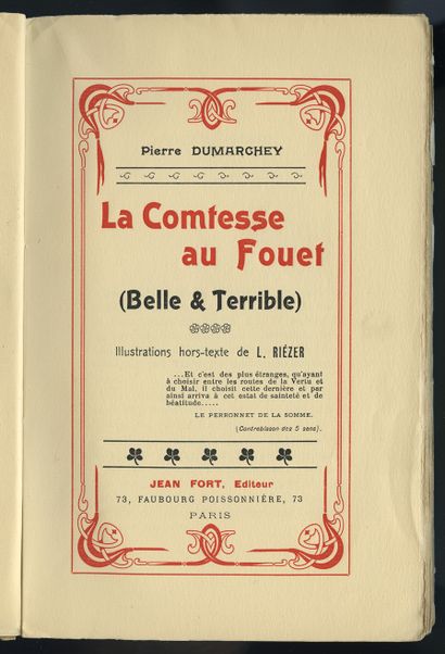 null [Pierre MAC ORLAN] Pierre DUMARCHEY. La Comtesse au fouet, belle et terrible....