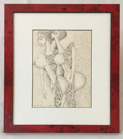 null Armand SIMON (1906-1981). Wet dreams, 1979. Dessin au crayon, 29 x 20,5 cm....