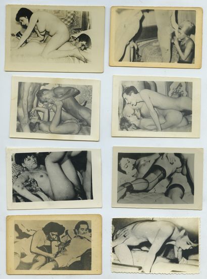 null PORNOGRAPHIES D'INDOCHINE. 27 épreuves argentiques d'époque, vers 1950, 9 x...