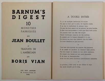 null Boris VIAN - Jean BOULLET. Barnum's Digest, 10 monsters made by Jean Boullet...