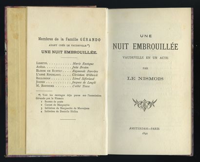 null [5 ouvrages d'Alphonse MOMAS] LE NISMOIS. Fleurs de luxure. Paris-Bruxelles,...