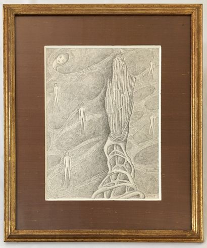 null Armand SIMON (1906-1981). Composition, 1968. Encre de chine . 36 x 28 cm. Signée...