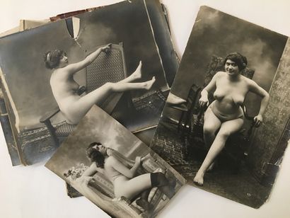 null [Unidentified Photographers]. Nude studies, lingerie, ca. 1920-1930. 33 colour...