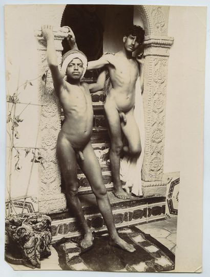 null Vincenzo GALDI (1871-1961), attribué à. Étude de nus masculins, vers 1910. Épreuve...