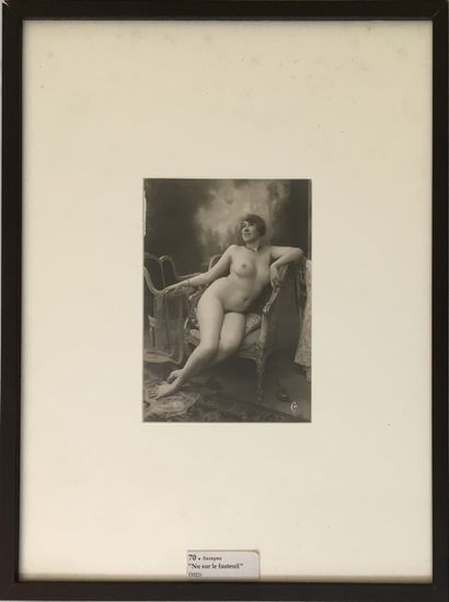 null CORONA. Nude Study, ca. 1925. Vintage silver print, 21.5 x 16 cm. Monogrammed...