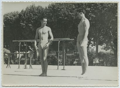 null MALE. ARAX, GUY, CAPRIO and others. Nude studies, circa 1950. 14 silver prints,...