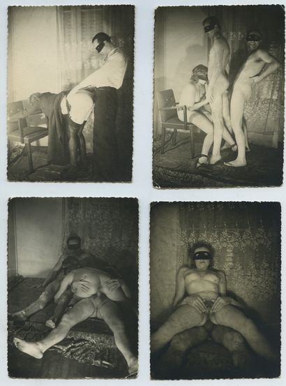 null PIGALLE 1950. The Masks. 11 silver prints, 10.3 x 8 cm.