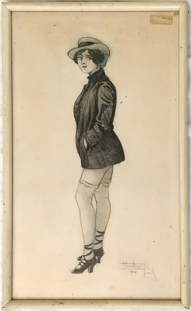 Paul HUCHARD. La Garçonne, 1914. Encre et...