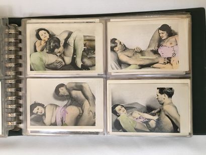 null Pornographies, vers 1950. Album vert contenant 88 épreuves argentiques, format...