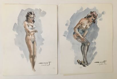 null Pierre DOUET (1898-1989). Nude studies, lingerie and miscellaneous, circa 1960-1970....