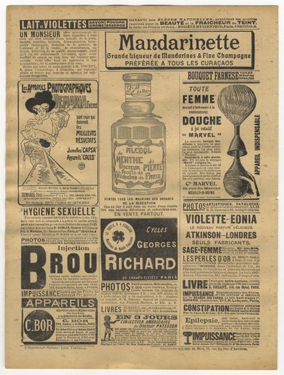 null PROSTITUTION, MAISONS CLOSES. La boite secrète de Nevers, 1904. Double page...