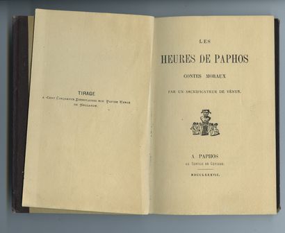 null Les Heures de Paphos, contes moraux par un sacrificateur de Vénus. À Paphos,...