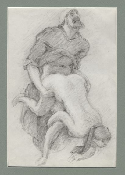 null Richard GUINO (1890-1973). Religieuses endiablées, vers 1960. 6 dessins au crayon,...