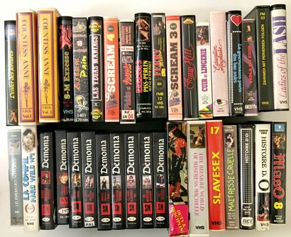 null VHS TAPES. Approximately 50 tapes devoted to domination and miscellaneous.