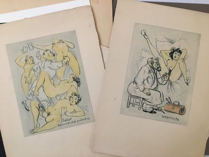 null GRAVURES ET IMPRESSIONS. Ensemble de 130 pièces dépareillées, formats diver...