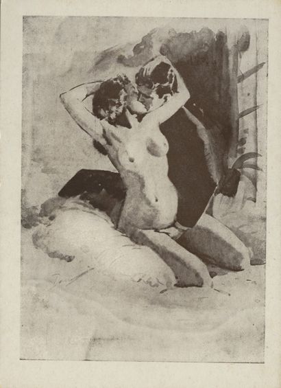 null Pierre DANDIN. Pornographic scenes, 1938. 42 plates, 18 x 13 cm, printed in...