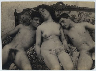 null Vincenzo GALDI (1871-1961), attribué à. Étude de nus, vers 1910. Épreuve d'époque...