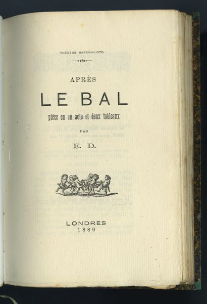 null 
E. D. [Edmond DUMOULIN]. Théâtre naturaliste. London, collection des érotiques...