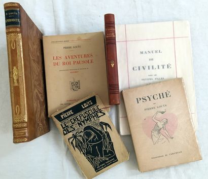 null Pierre LOUŸS. Ensemble de 6 ouvrages : Manuel de civilité – Aphrodite – Psyché,...