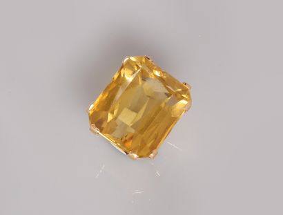 Yellow gold ring, 750 MM, with a citrine,...