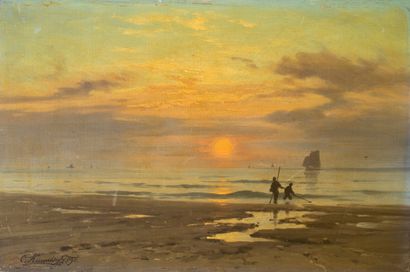 null Charles Euphrasie KUWASSEG (1838-1904)

Sunset on the beach of Fécamp, 1890

Oil...