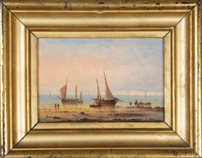 null Henriette Hermine GUDIN (1825-1876)

Boats on the beach at low tide

Oil on...