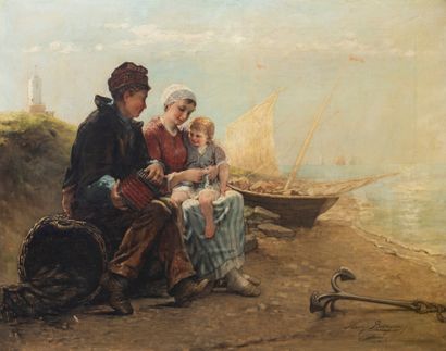 null Hendricus Jacobus BÜRGERS (1834-1898)

Famille en bord de mer

Huile sur toile

56...