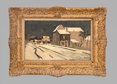 null 
 Robert HUMBLOT (1907-1962)

 Meudon under the snow, 1958 Oil on canvas

 Signed...