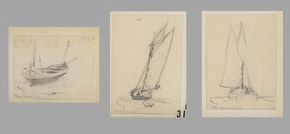 null Franck BOGGS (1855-1926)

Etudes de bateau

Trois dessins au crayon

Les trois...
