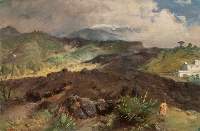 null Vesuvius May 21, 1859

Oil on paper

Titled and dated lower left,

"Vesuvius...