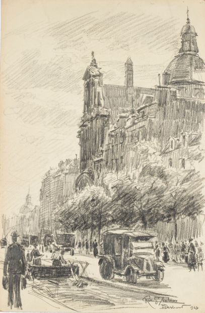 null Pierre François Alexandre DESBOIS (1873-1939)

Saint Antoine Street, 1925

Pencil

Titled,...