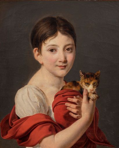 null Entourage of Marie-Denise LEMOINE (1774-1821)

Portrait of a young girl with...