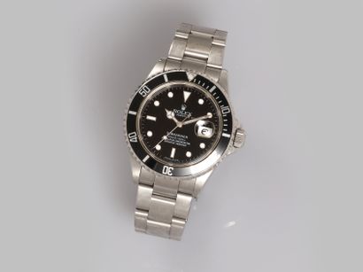 ROLEX, Submariner Date. Steel wristwatch,...