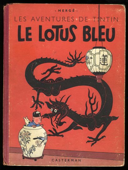 null HERGÉ. The Adventures of Tintin. The Blue Lotus. Casterman, 1946. First color...