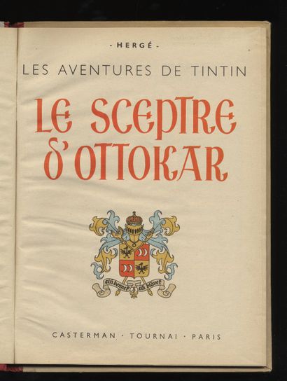 null HERGÉ. Les Aventures de Tintin. Le Sceptre d'Ottokar. Casterman, 1947. Édition...