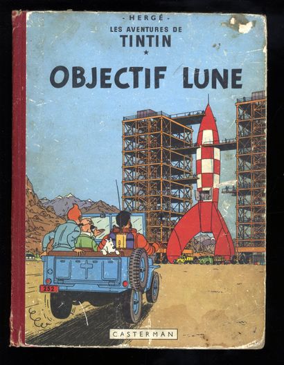 null HERGÉ. Les Aventures de Tintin. Objectif lune. Casterman, 1954. Second plat...