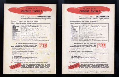 null HERGÉ. De magnifiques cadeaux grâce au chèque Tintin, vers 1960. 2 protège-cahiers...