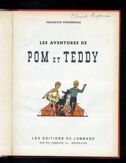null F. CRAENHALS. Les Aventures de Pom et Teddy. Éditions du Lombard, 1956. Edition...