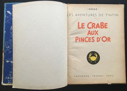 null HERGÉ. Les Aventures de Tintin. Le Crabe aux pinces d'or. Casterman, 1942. Second...