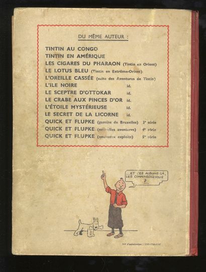 null HERGÉ. The Adventures of Tintin. L'Oreille cassée. Casterman, 1943. First color...
