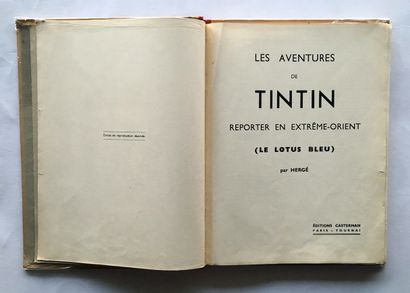 null HERGÉ. Les Aventures de Tintin reporter en Extrème-Orient, Le Lotus bleu. Édition...