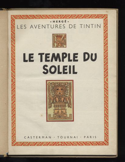 null HERGÉ. The Adventures of Tintin. The Temple of the Sun. Casterman, 1949. First...