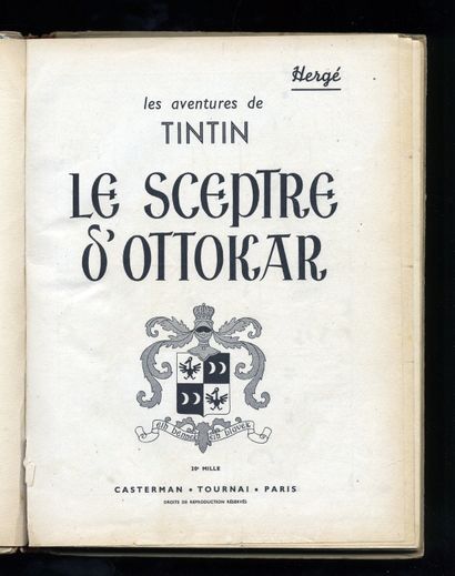 null HERGÉ. Les Aventures de Tintin. Le Sceptre d'Ottokar. Casterman, 1942. 20e mille....