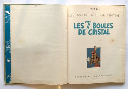 null HERGÉ. Les Aventures de Tintin. Les 7 Boules de cristal. Casterman, 1948. Édition...