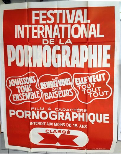 null CINÉMA PORNOGRAPHIQUE CLASSÉ X ANNÉES 70. 3 affiches. Festival de la pornographie,...