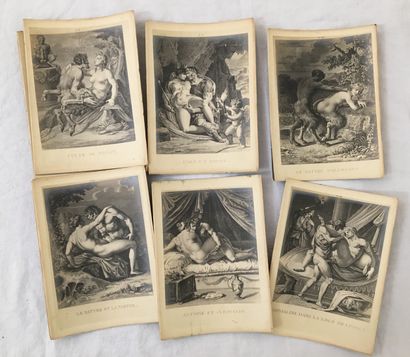 null Amours des dieux, vers 1900. 20 épreuves argentiques, 18 x 13 cm, le carton...